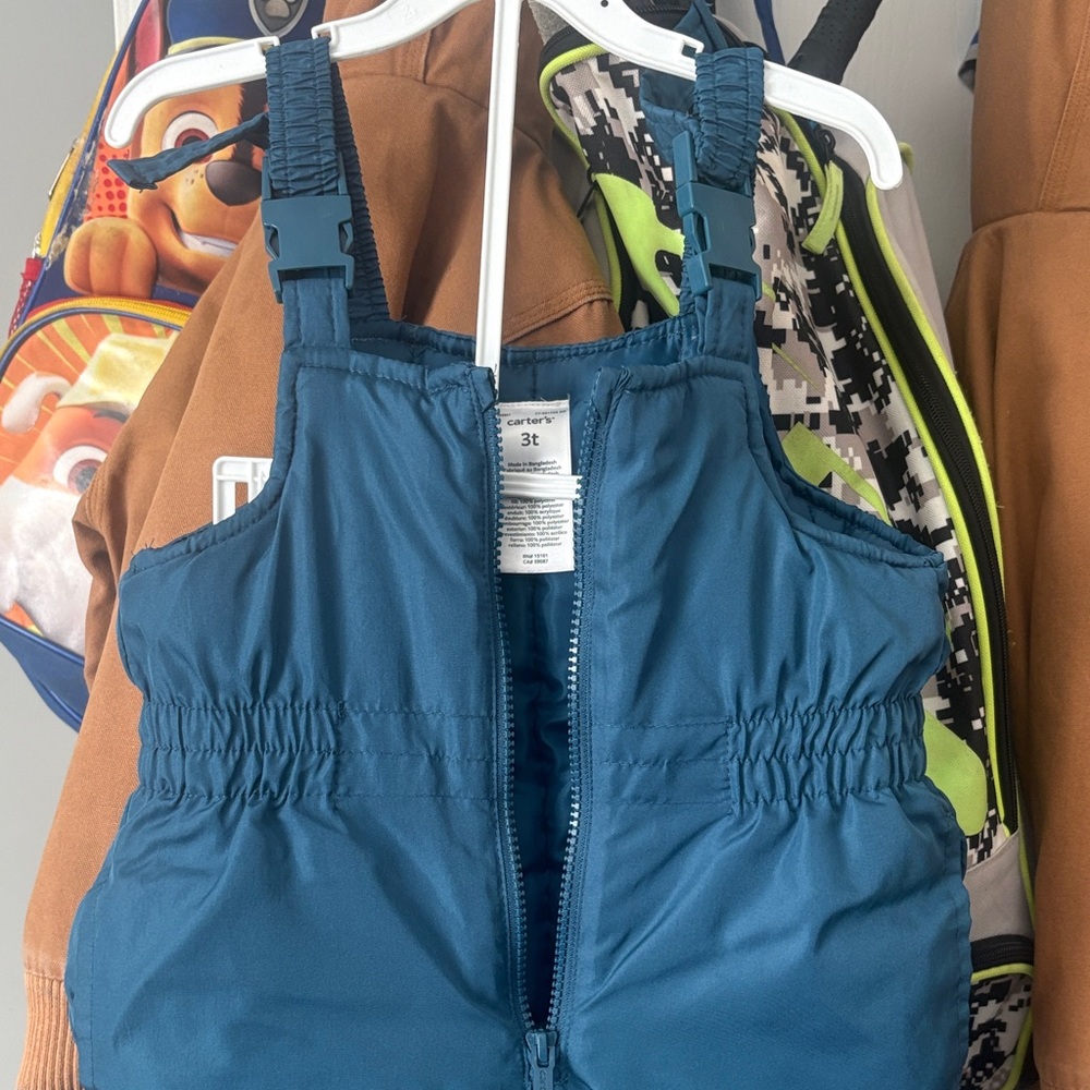 Carter's blueish winter snow overalls for Kids 3T